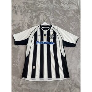 Santos‎ FC Soccer Jersey Umbro Panasonic No Name Mens Size XL Black White